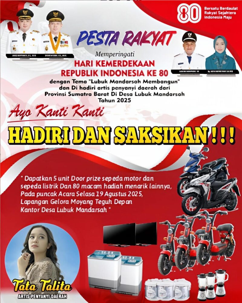 PESTA RAKYAT DESA LUBUK MANDARSAH,TENGAH ILIR 19 AGUSTUS 2025